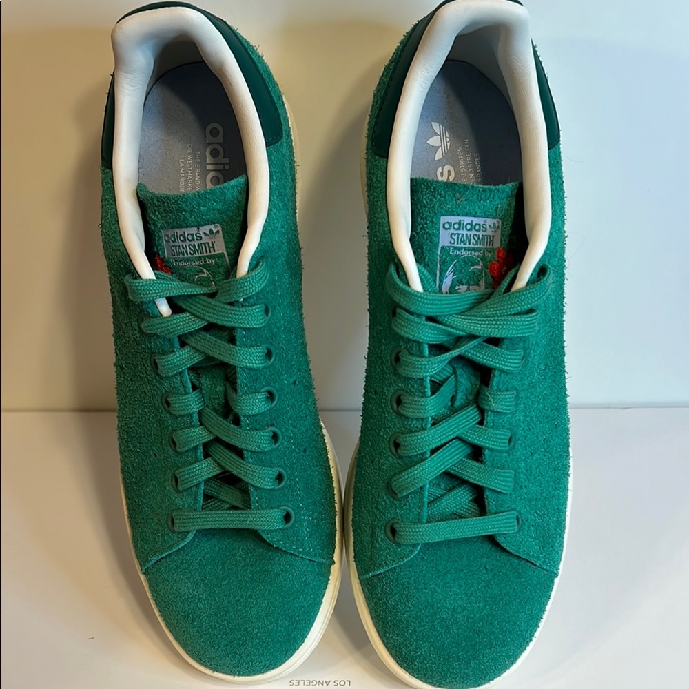 Adidas StanSmith Suede Floral Imprint Court Green Trainer Sneakers Men8 Women9.5